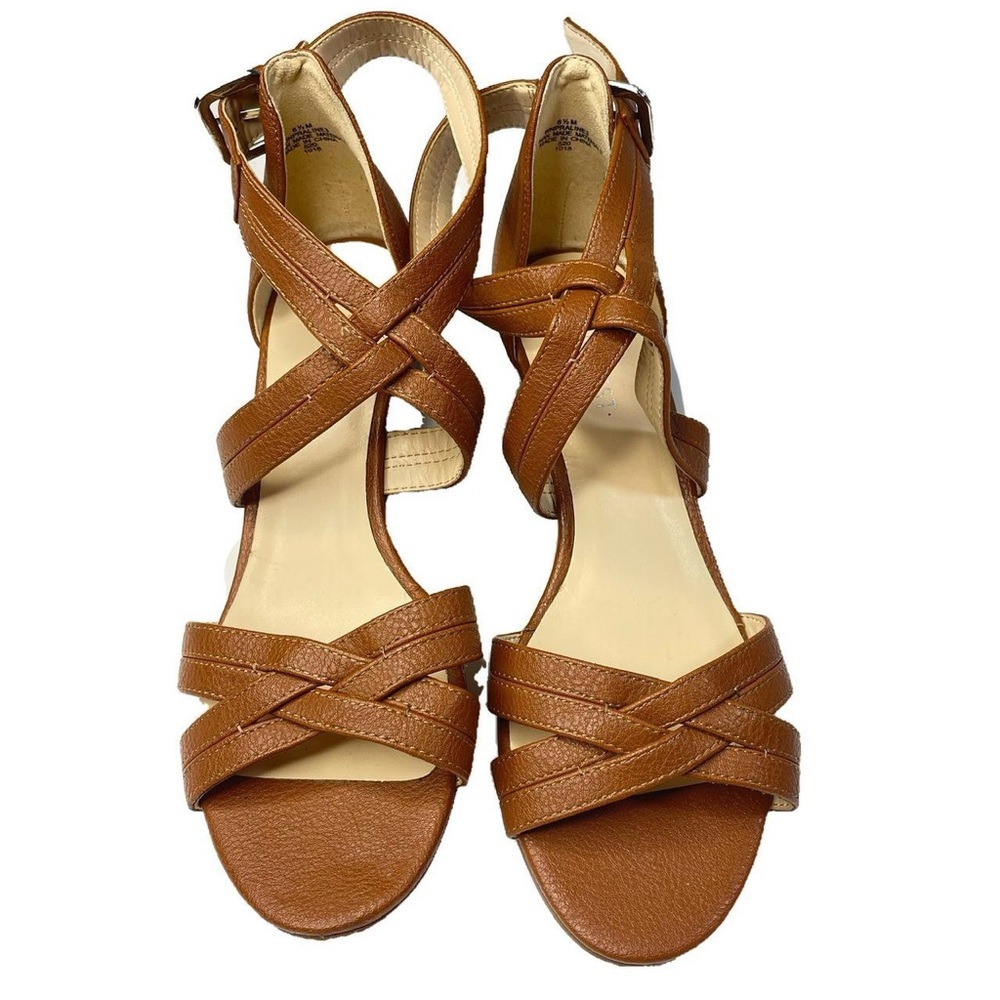 Nine West Timeless Brown Wedge Sandals